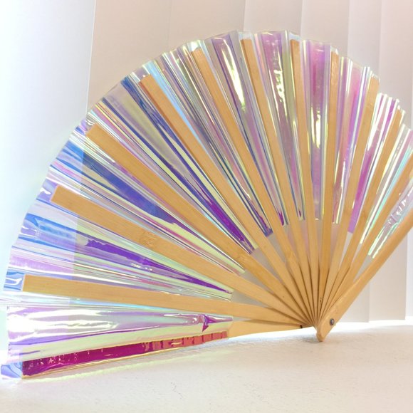 PRE-LOVED LASR - Liquid Shockwave Iridescent Fluid Rave Fan- MISC018 - Picture 3 of 7